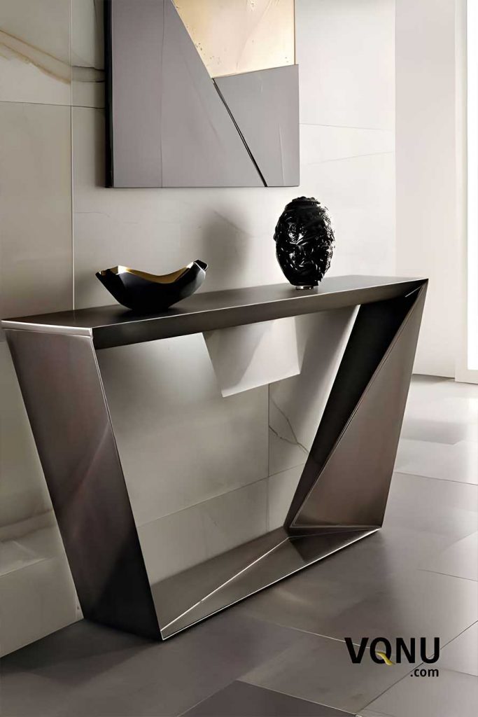 Contemporary Stainless Steel Console Table