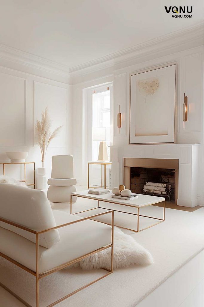 White Modern Neutral Living Room