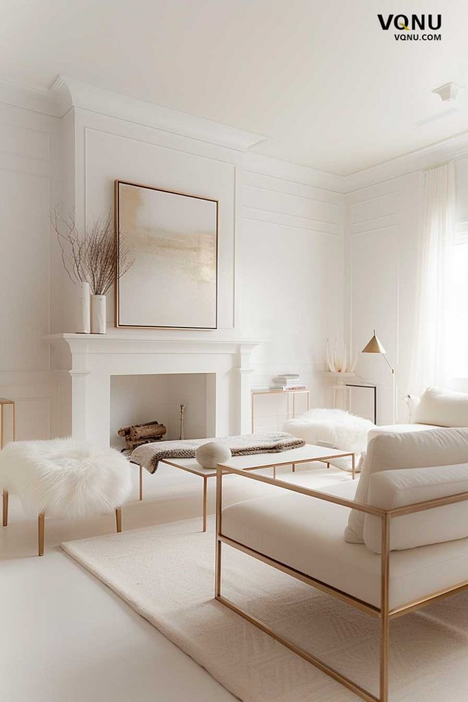 White Luxury Modern Neutral Living Room