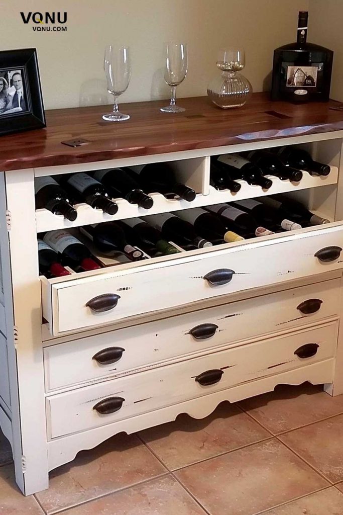 Wine Rack Dresser With Shelves